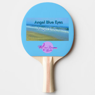 Angel Blue Eyes Ping Pong Paddle