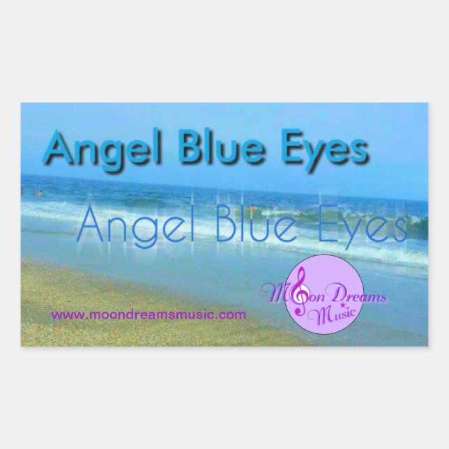 Angel Blue Eyes Rectangle Stickers (Front)