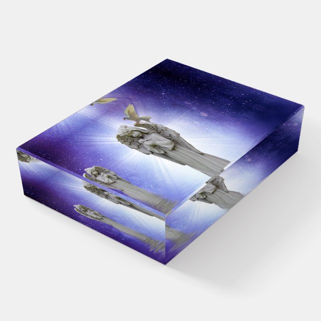 Angel blue paperweight (Angled)