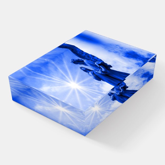 Angel blue paperweight (Angled)