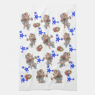 Angel Blue Stars Kitchen Hand Towel