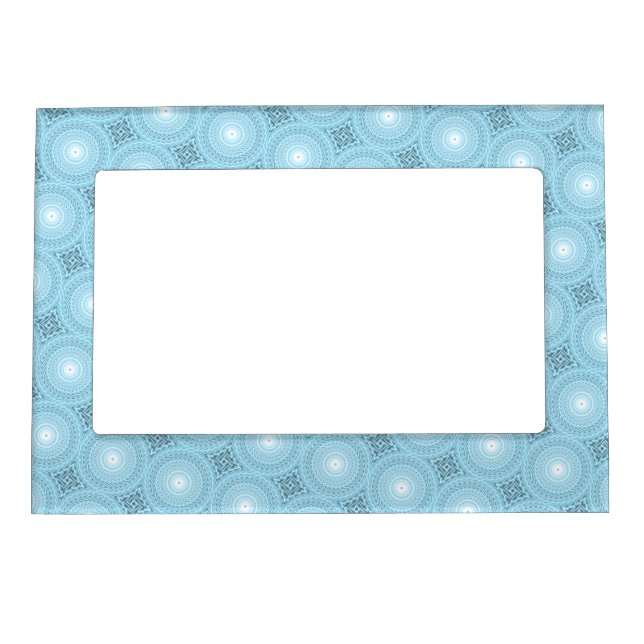 Angel blue teal swirl pattern magnetic frame (Front)