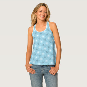 Angel blue teal swirl pattern tank top