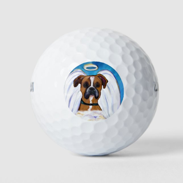 Angel Boxer Dog Golf Balls (Front)