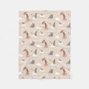 Angel Bunny blanket-bunnies on cloud Fleece Blanket