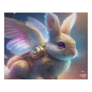 Angel Bunny Faux Canvas Print