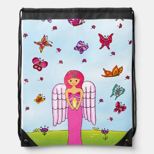 Angel Butterly Backpacks Drawstring