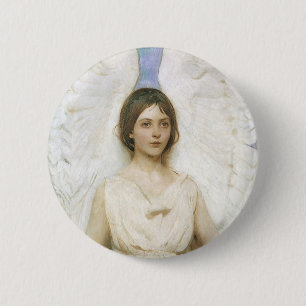 Angel by Abbott Thayer, Vintage Victorian Fine Art Pinback Button