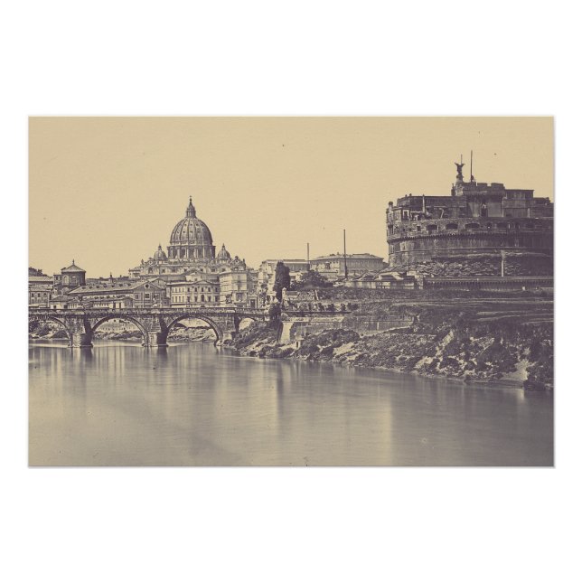 Angel castle and Vatican dome Poster (Front)