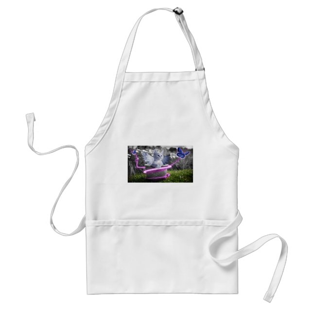 angel cat adult apron (Front)
