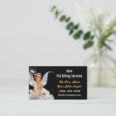 Angel Cat and Dog Pet Sitting Services Business Card (Standing Front)