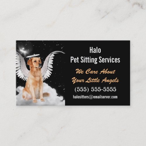 Angel Cat and Dog Pet Sitting Services Business Card