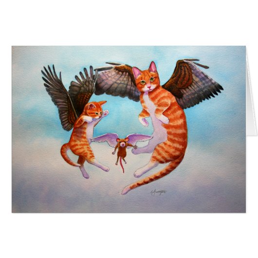 Angel Cat and Mouse Game Cards (Front Horizontal)