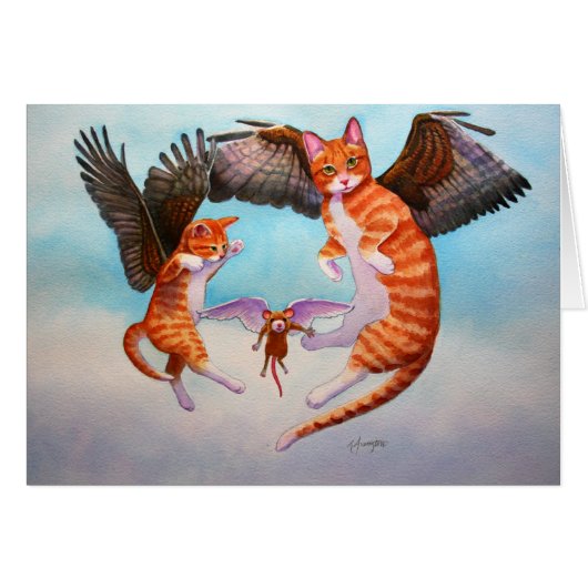 Angel Cat and Mouse Game Cards (Front Horizontal)
