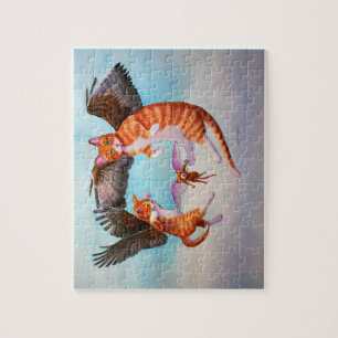 Angel Cat and Mouse Game Jigsaw Puzzle