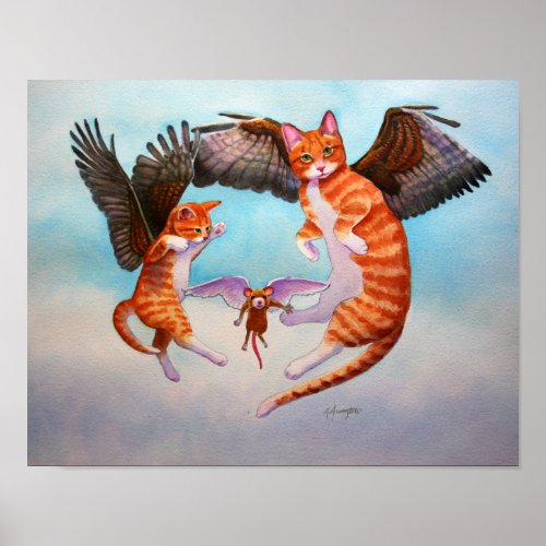 Angel Cat and Mouse Game Poster