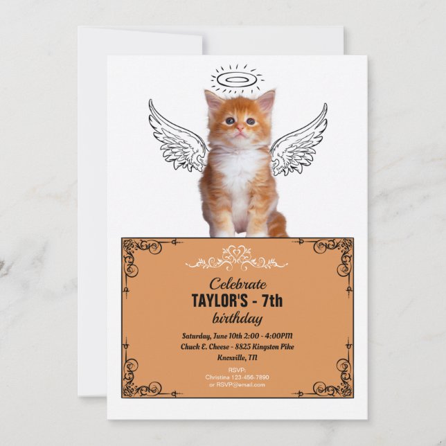 Angel Cat Angelic Invitation (Front)