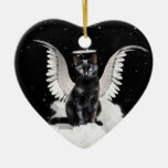 Angel Cat Black Domestic Pet Memorial Ceramic Ornament at Zazzle