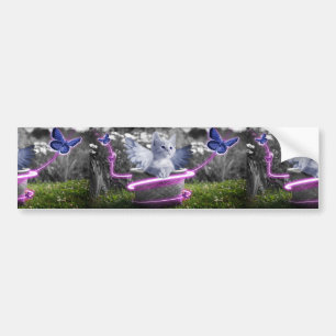 angel cat bumper sticker