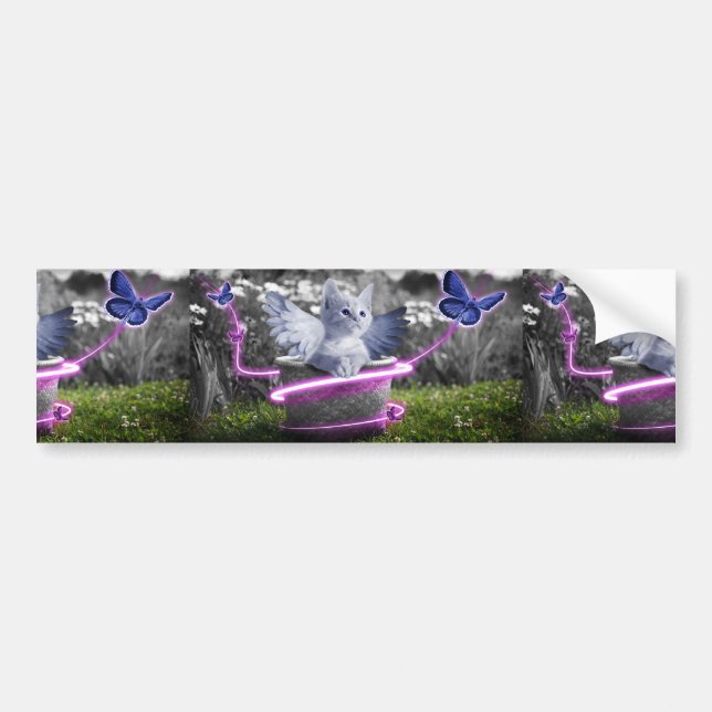 angel cat bumper sticker (Front)