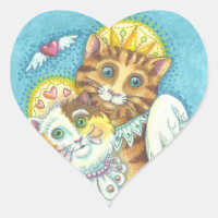 Angel Cat Family PURRS IN HEAVEN STICKERS Sheet