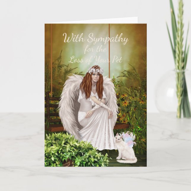 Angel cat for the Loss of your Pet Card (Front)