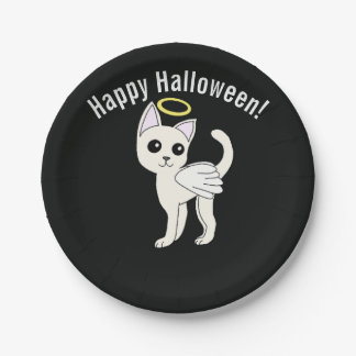 Angel Cat Halloween Happy Halloween Paper Plates