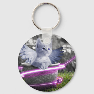 angel cat keychain