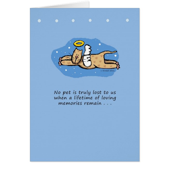 Angel Cat Memorial Sympathy Card