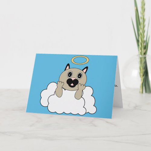 Angel Cat on Cloud Card