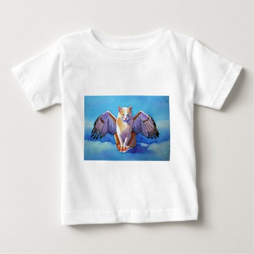Angel Cat Red Tail Hawk Baby T_Shirt