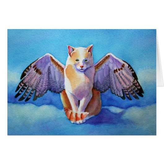 Angel Cat Red Tail Hawk Cards (Front Horizontal)