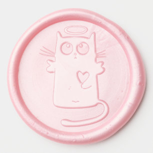 angel cat wax seal stickers