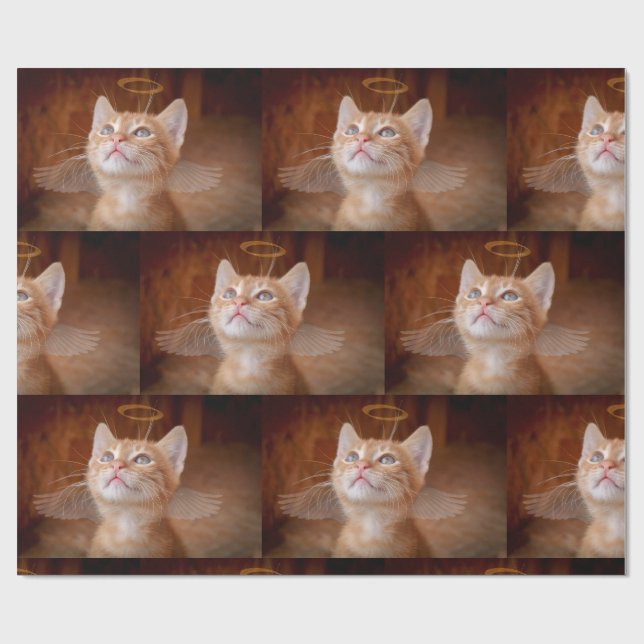 Angel Cat Wrapping Paper (Flat)