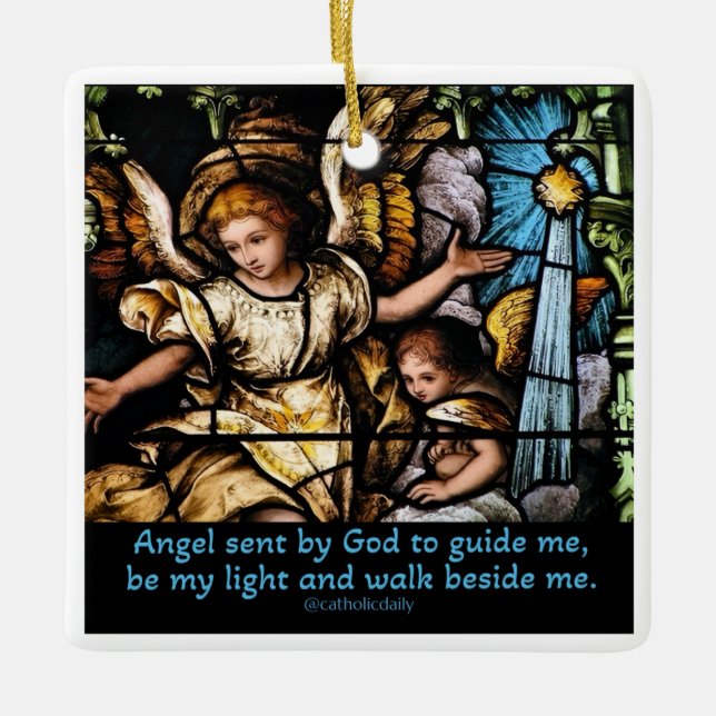 Angel Catholic Christmas Ornament (Front)