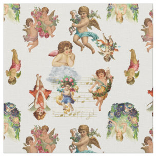 angel cherub antique heavenly victorian fabric