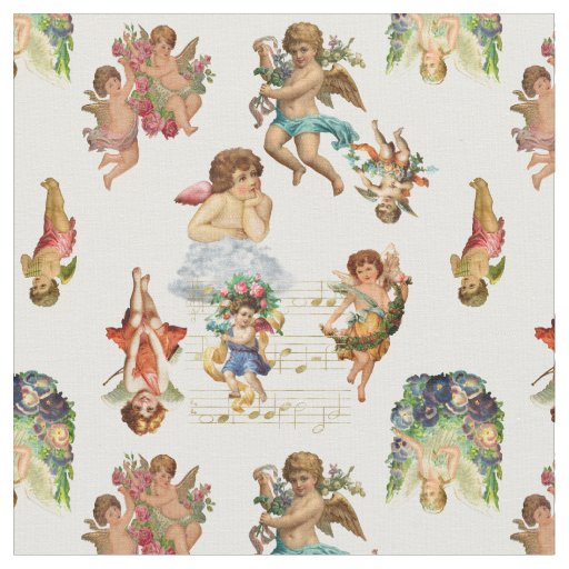 angel cherub antique heavenly victorian fabric