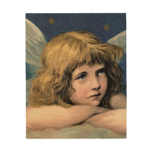ANGEL CHERUB GIRL CHRISTMAS WOOD WALL ART
