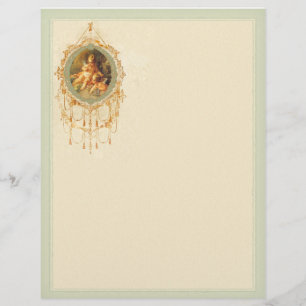 Angel Cherub Ornate Golden Letterhead
