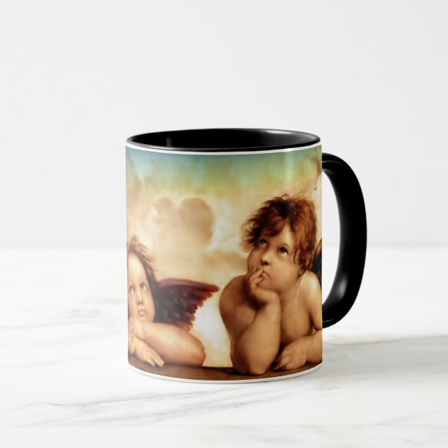 Angel Cherubs by Raphael Sanzio Christmas Gift Mug (Front Right)