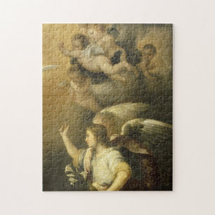 Angel & Cherubs (detail of Annunctiation) Fine Art Jigsaw Puzzle