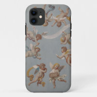 Blue RENAISSANCE print 001 iPhone Case by Didakdc