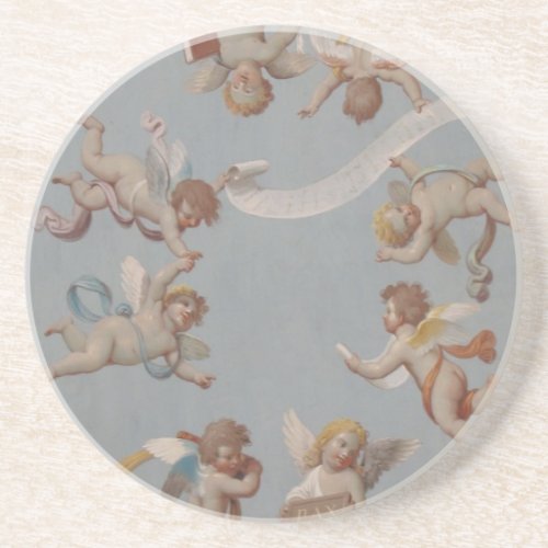 Angel Cherubs Whimsical Renaissance Sandstone Coaster