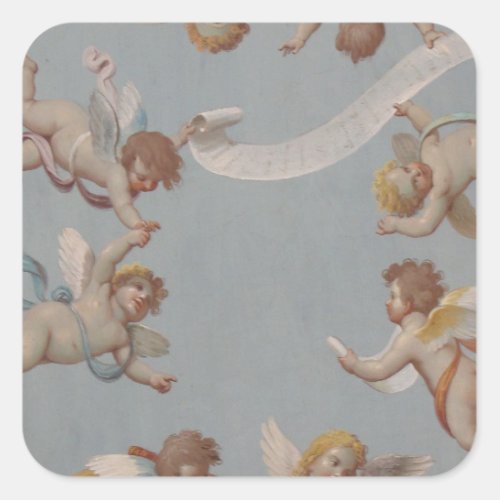 Angel Cherubs Whimsical Renaissance Square Sticker