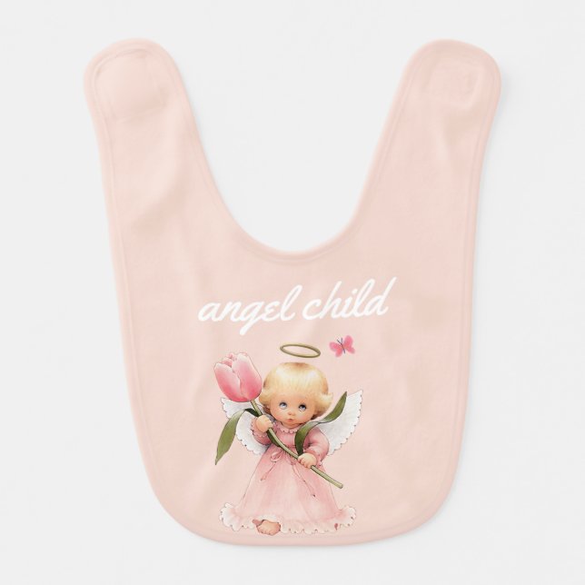 angel child baby bib (Front)