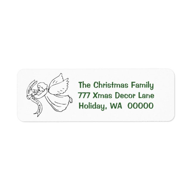 Angel Christmas Cards Envelope Self Addressed Label (Front)