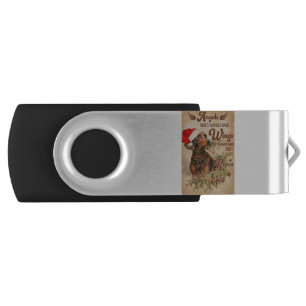 Angel Christmas Dachshunds Flash Drive