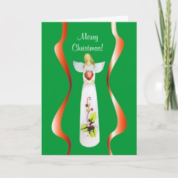 Angel Christmas Greeting Card by Koobear at Zazzle