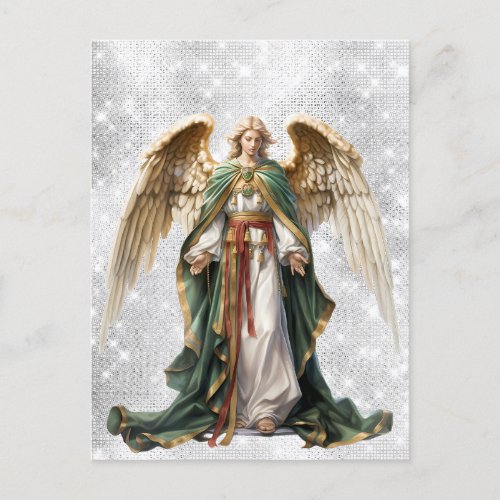 Angel Christmas Holiday Winter Watercolor Postcard