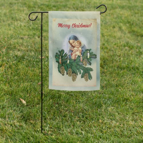 Angel Christmas Mery and Jesus in Candle Light Garden Flag